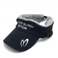 【超美品】マスターバニー ニットサンバイザー 黒×白 内側起毛  ゴルフウェア 2024年モデル MASTER BUNNY EDITION