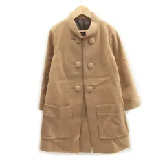 フランドル FLANDRE スタンドカラーコート ミドル丈 ダブルボタン ウール 9 ブラウン 茶色 /MS4