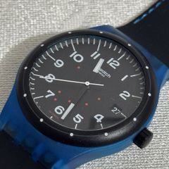 希少アルミ Swatch クロノグラフ ブラック腕時計 スォッチ 379 - メルカリ