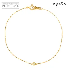 アガット agete ダイヤ 0.03ct ブレスレット 16.5cm K18 YG イエローゴールド 750 Diamond Bracelet 90302452