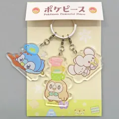 【中古】キーホルダー ポッチャマ・モクロー・ワッカネズミ(ウィンター) 3連アクリルキーホルダー ポケピース 「ポケットモンスター」