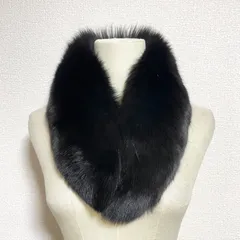 【未使用品・極美品】SAGA FURS ティペット ショール リアルフォックスファー ブラック