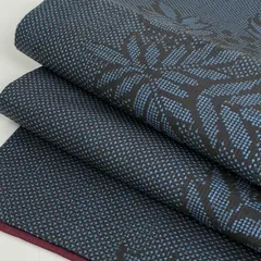 本場大島紬 泥藍染 一元式 素敵な絣柄 正絹 着物 MK-1922