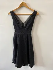 ピA135⚫︎LESTROSE⚫︎レストローズ⚫︎綿混⚫︎ノースリーブ⚫︎ワンピース⚫︎透かし編み⚫︎size表記なし⚫︎黒⚫︎日本製