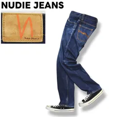 【定番】 イタリア製 ヌーディージーンズ NUDIE JEANS ストレート デニム パンツ ジーンズ ジーパン Gパン ボタンフライ 5ポケット W29 x L32 インディゴ ヒゲ ハチノス アタリ メンズ