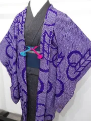 P41128　絞り　長羽織　大正ロマン　k