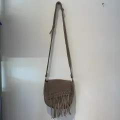 スエード フリンジ クロスボディ バッグ_トープ