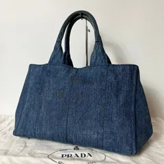2510-292｜美品｜プラダ カナパ トートバッグ キャンバス ブルー デニム