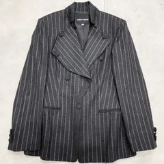 GIORGIO ARMANI　ジョルジオアルマーニ　ジャケット　ストライプ柄　ウール　グレー　イタリア製　レディース　42