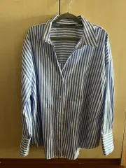 ZARA ザラ レディース ブルー ストライプ シャツ XL