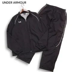 UNDER ARMOUR アンダーアーマー 通年 裾ジップ★ ジャケット & パンツ 上下セットアップ トラックスーツ Sz.MD メンズ 黒
