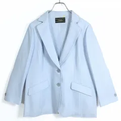 レリアン★大人上品なデザイン♪ テーラードジャケット 縫い目デザイン 大きいサイズ13+ 薄青系 z16587
