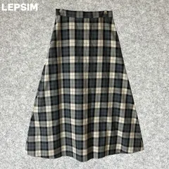 LEPSIM チェック柄フレアロングスカート Lサイズ