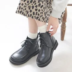 [ブラック]ショートブーツ レディース レースアップ サイドジップ  ローヒール スクエアトゥ 痛くない 歩きやすい 柔らかい 疲れない 軽量 軽い 滑らない 履きやすい 通勤 通学 おしゃれ カジュアル 大きいサイズ 3L 黒 靴 k10-74509