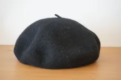 earth music&ecology Premium Label  レディース・婦人　ベレー帽　黒色帽子　ウール＆ナイロン　サイズ５７cm〜５９cm　キャップ　帽子 [[HH]]