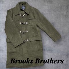 Brooks Brothers ウールダッフルコート メンズ カーキ 裏地チェック柄