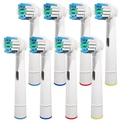 GENKENT 互換 電動歯ブラシ替えブラシヘッド Oral-B Braun 対応 8本入 替換用ブラシヘッド Action Pro 500/750/1000/1500/3000/3757/5000/7000/7500/8000 対応