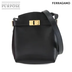 新品同様 サルヴァトーレ フェラガモ Salvatore Ferragamo Hug スマートフォン ホルダー ショルダー バッグ レザー ブラッグ 90298032
