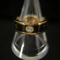 【良品】MARC JACOBS マークジェイコブス ロゴリング 指輪 ゴールド×ブラック ラインストーン 14号相当 アクセサリー レディース　袋つき　1205002のサムネイル