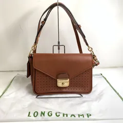 f001 L 美品 LONGCHAMP マドモワゼル 2way レザー ショルダーバッグ ロンシャン ブラウン 保存袋