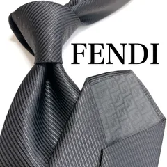 美品 フェンディ ネクタイ ハイブランド ソリッドタイ 無地 光沢 希少 黒色