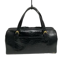 HANAE MORI(ハナエモリ) ハンドバッグ - 黒 型押し加工 レザー