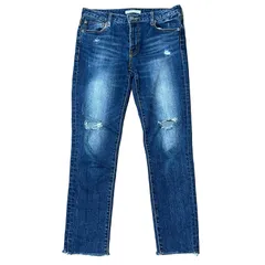 AZUL BY MOUSSY クラッシュ クロップド テーパードデニム インディゴ サイズ25 レディースS アズールバイマウジー