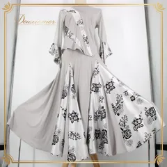 社交ダンス 衣装 スタンダード 上下セット ツーピース レッスンウェア パーティ衣装 ICHIOKU イチオク シルバー系 ブラック系 黒 銀 花柄 アウトドアイベント 発表会 踊りやすい おしゃれ 母の日 ギフト プレゼント フィット感 伸縮性 パーティー用