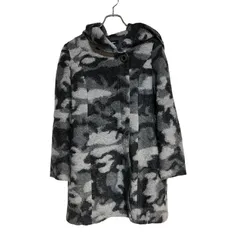 ZM1648 Deargue コート 迷彩 ミリタリー フード ジャケット アウター ブラック レディース 38