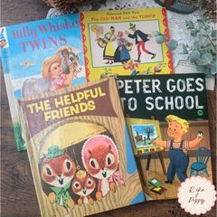 SALE】ヴィンテージ絵本 4冊セット レトロ ジャンクジャーナル素材