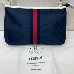 6655　russet ラシット　ショルダーバッグ　ポシェット　ナイロン　レザー　小さめ　肩がけ　斜めがけ　クロスボディ　バイカラー　紺　ネイビー　赤　白　ホワイト　保存袋付き