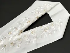 振袖用 礼装用 シルエリー 半衿 刺繍入り 日本製 松竹梅 ホワイト si-404-27