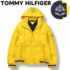 【定番】 トミーヒルフィガー TOMMY HILFIGER フーデット キルティング ダウン ジャケット パーカー ジップアップ ジャンパー S イエロー ストリート アメリカン カジュアル ウェア メンズ