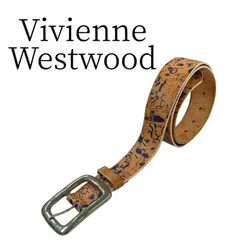 訳あり Vivienne Westwood ヴィヴィアンウエストウッド 茶系×紺柄 ベルト PSP19-47