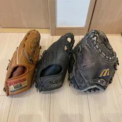 MIZUNO ミズノ キャッチャーミット グローブ 野球 グラブ 軟式 ブラック ブラウン 3点セット