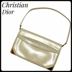 クリスチャンディオール Christian Dior 2WAY クラッチ トロッター ホワイト ショルダーバッグ　フランス製　ゴールド　カーフ　レザー　女性　レディース　デート　女子会　結婚式