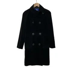 Burberry Blue Label(バーバリーブルーレーベル) コート サイズ38 M レディース美品  - 黒 長袖/ベロア/秋/冬