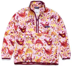 00s patagoniaパタゴニア 総柄 マースピアル ハーフジップ プルオーバー シンチラ フリース KIDS' M★オールド アウトドア ガールズ