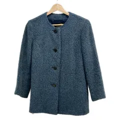 Leilian(レリアン) コート サイズ9 M レディース - ブルー×白 長袖/秋/冬