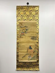 掛け軸　骨董品　美術品 骨董品 菊池華秋】掛け軸 おいらん 箱付き 古物 - メルカリ