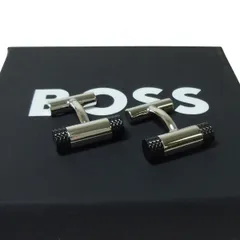 HUGO BOSS ヒューゴボス BOSS ボス ◆新品◆ カフスボタン ラウンド カフリンク カフリンクス シリンダー ブラス メンズ B-CILINDER2-CUF ブラック シルバー HB-543