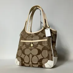 2511-98｜コーチ シグネチャー ハンドバッグ ホワイト×クリーム