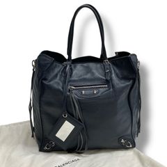 希少✨ BALENCIAGA シティ シボ革 ミラー付き リュック ネイビー 
