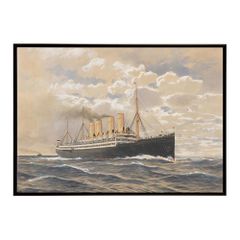 鑑定団 タイタニック号 夕景 絵画 リトグラフ 版画 初期刷り 野上隼夫