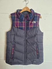 XS) THE NORTH FACE ザノースフェイス 550 CHECKED ダウンベスト レディース