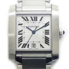 カルティエ Cartier 腕時計 タンクフランセーズLM W51002Q3 スクエア シルバーギョーシェ文字盤 ローマンインデックス デイト SS 自動巻き 【中古】のサムネイル