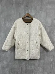 jumelle ジュメロ フラワー キルティング リバーシブル 2way アウター ボア ジャケット sizeF/白ｘベージュ ◆■◎レディース