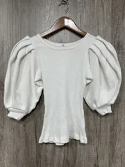 SLY スライ パフスリーブ リブ トップス カットソー sizeF/白 ◇■ レディース