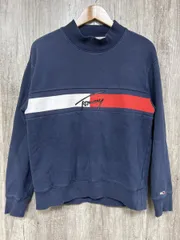 tommy jeans トミージーンズ 古着 ロゴ スウェット sizeS/紺 ◆■ メンズ