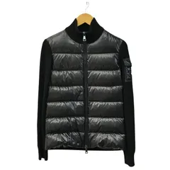 MONCLER モンクレール カーディガン トリコット ダウンジャケット メンズ ウール ニット 切り替え ブラック XSサイズ H20939B00026 M1131 中古 T1